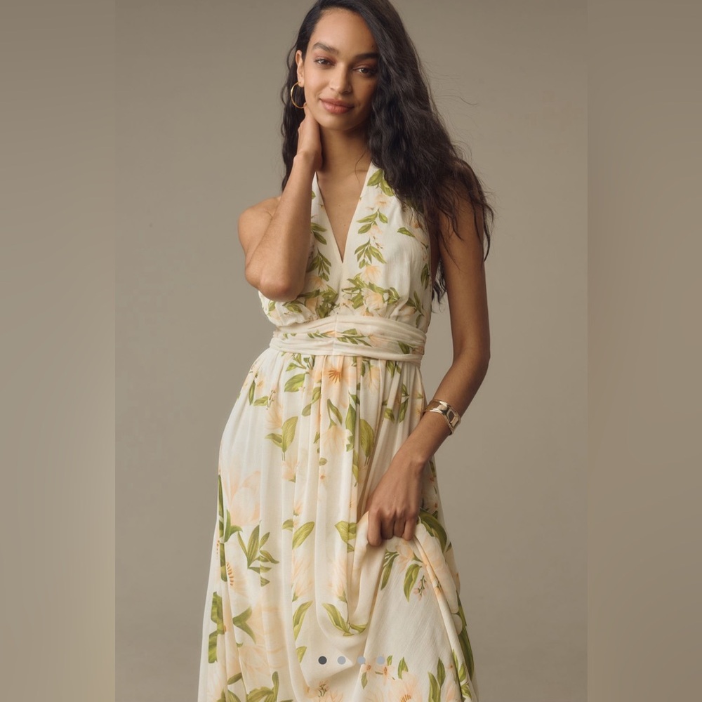 ✨NWT ✨Farm Rio V-Neck Floral Chiffon Maxi Dress- Size XL